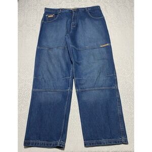 Vintage Brooklyn Xpress Jeans Men's 40x34 Blue Wide Leg‎ Carpenter Denim Y2K